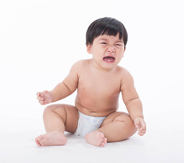 istock crying baby girl on white background  isolated 487031454