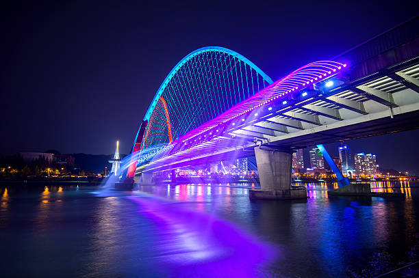 istock Rainbow fountain show at Expo Bridge in South Korea. 487032196
