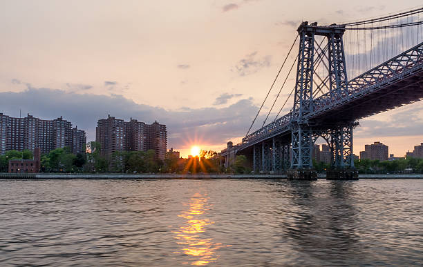 istock New York Manhattan Bridge at Sunset with Sun Star 487032356
