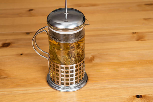istock Linden tea in a french press 487037212