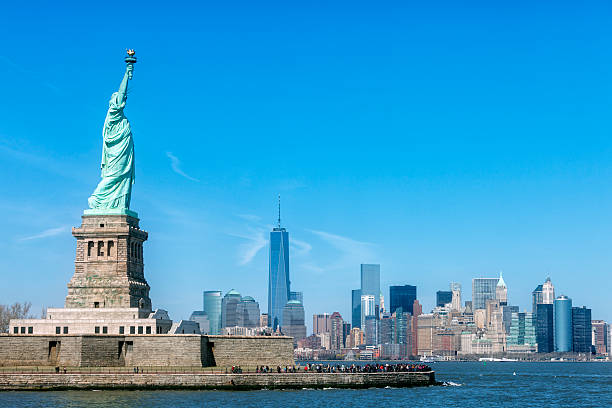 istock Statue of Liberty And New York Skyline 487039590
