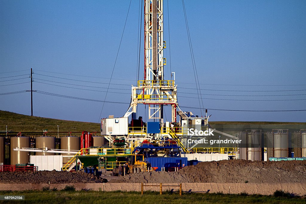 Fracking Oilfield Fracking Drill Rig On The Prairie Stock Photo - Download Image Now ...