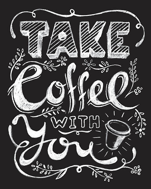 Tome un café con usted letras. - ilustración de arte vectorial