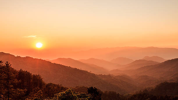 istock Sunset in northern of Thailand. 487046515
