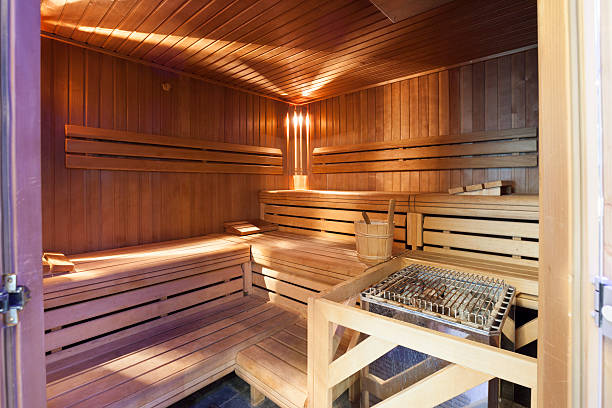 istock Sauna interior shot from doorway 487046537
