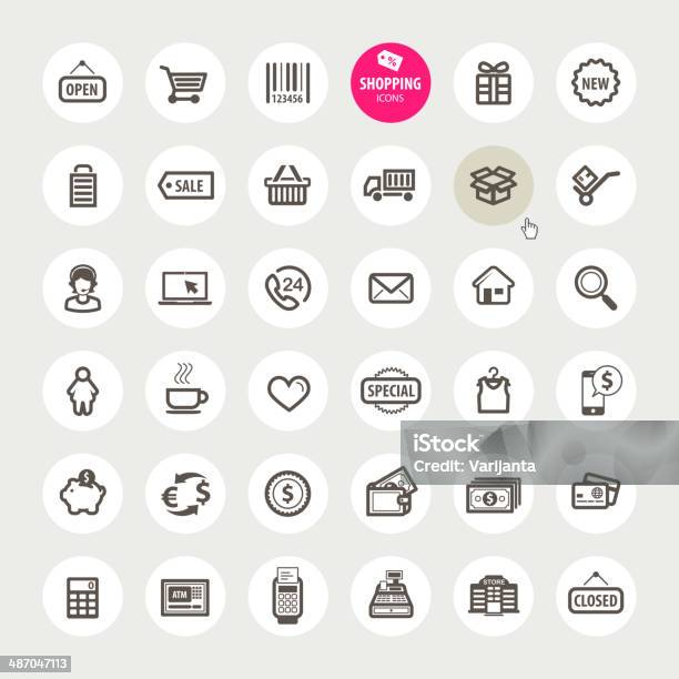 Set Of Shopping Icons Stock Illustration - Download Image Now - Ordering, Icon Symbol, Internet