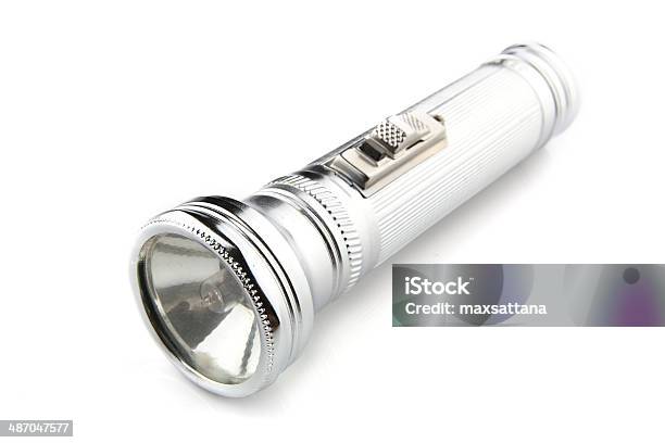 Flashlight On White Background Stock Photo - Download Image Now - Cut Out, Electric Lamp, Flashlight