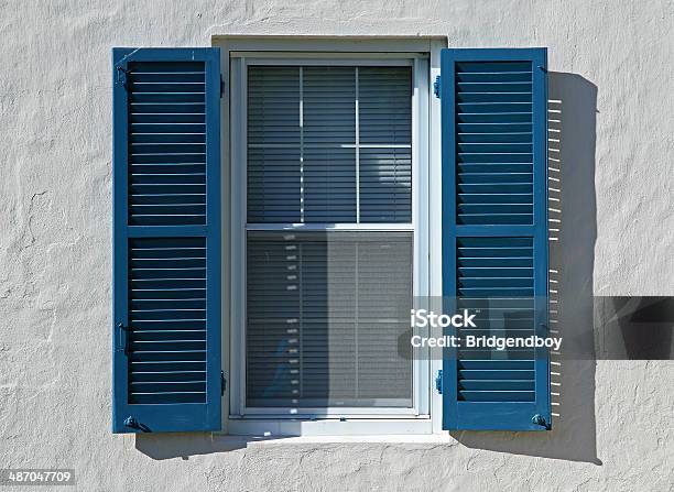 Open Blue Window Shutters Stock Photo - Download Image Now - Shutter, Outdoors, Building Exterior