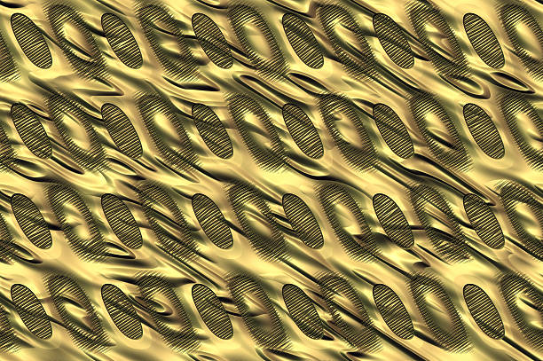 istock Shiny metallic cells texture - golden. 487049283