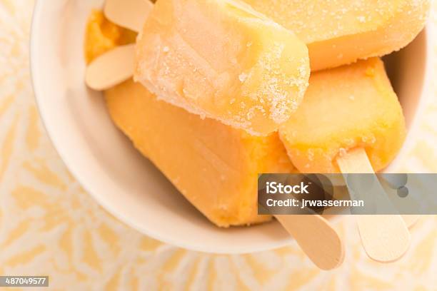 Banana Yogurt Mango Popsicles In Bowl Stock Photo - Download Image Now - Banana, Dessert - Sweet Food, Flavored Ice