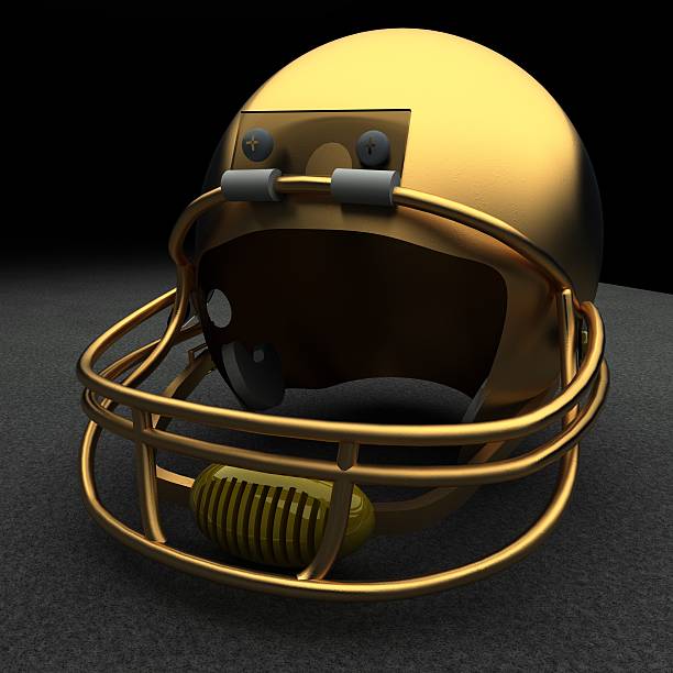 istock Golden football helmet 487050278