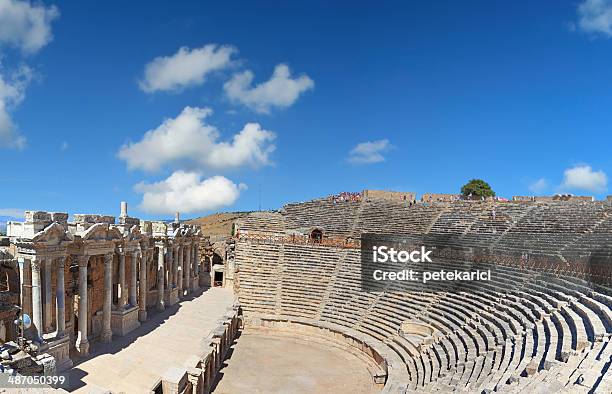 Rzymski Amfiteatr W Hierapolispanoramiczny - zdjęcia stockowe i więcej obrazów Amfiteatr - Amfiteatr, Hierapolis, Anatolia