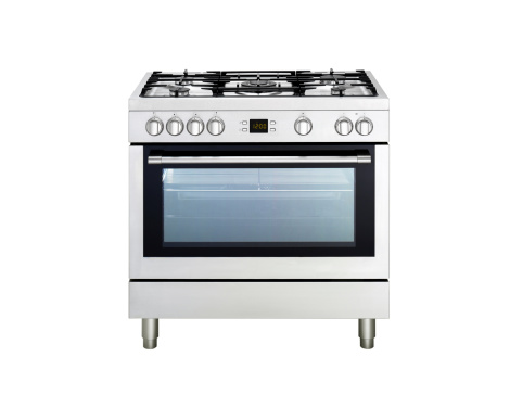 gas stove with oven isolated on white