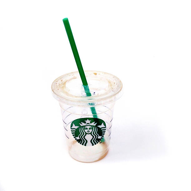 Empty Starbucks Iced Coffee Cup Stock Photo - Download Image Now