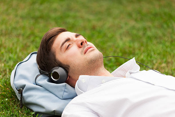 Man listening music