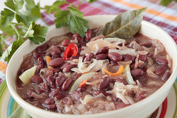 istock Red bean soup with sauerkraut and onions 487052807