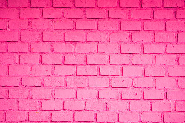istock Pink color of brick wall 487052965