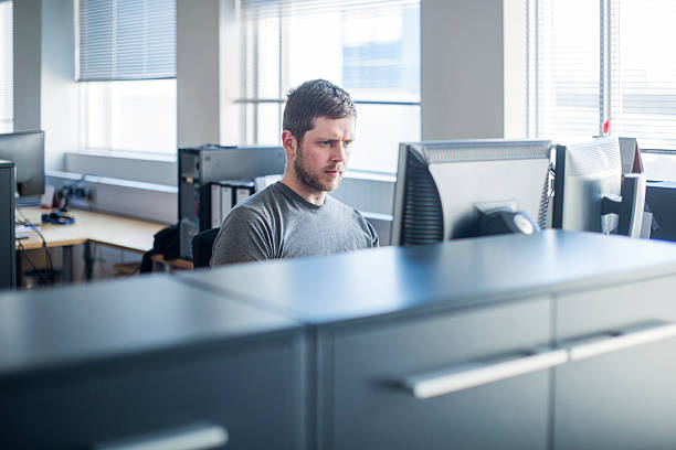 Man Working In Cubicle 3,600+ Man Computer Office Cubicle Stock Photos, Pictures & Royalty ...