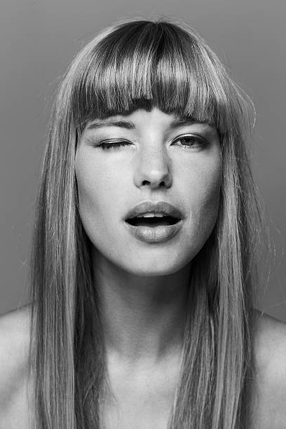 istock Flirting beauty in black and white 487057138