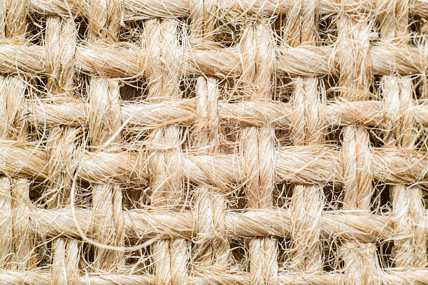 istock Macro of jute sackcloth texture, useful as woven fabric background. 487057452