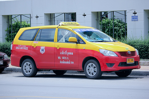 Chiangmai, Thailand -August 12, 2015:  Taxi meter chiangrai, Service in city and around. Photo at New Chiangmai bus station, thailand.