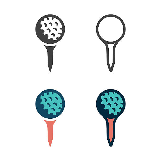 illustrations, cliparts, dessins animés et icônes de icône de golf - balle golf