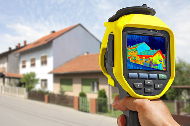 registrazione di perdita di calore alla casa - heat loss foto e immagini stock