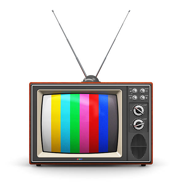 Old color TV stock photo