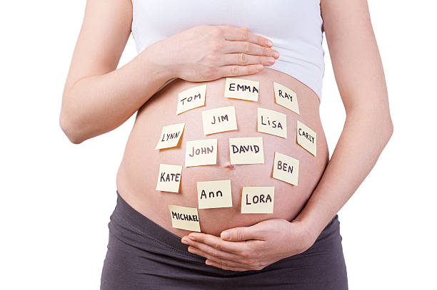 istock Baby names on her belly. 487078945