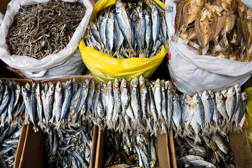 Fresh fish market located in Carbon Market in Cebu City, Philippines.