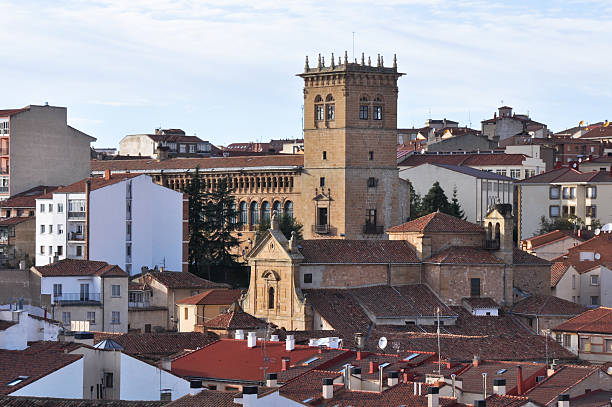 Panoramic view of Soria (Spain) stock photo