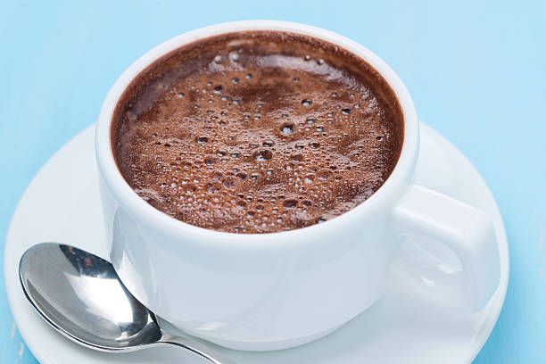 istock cup of hot chocolate, top view 487081646