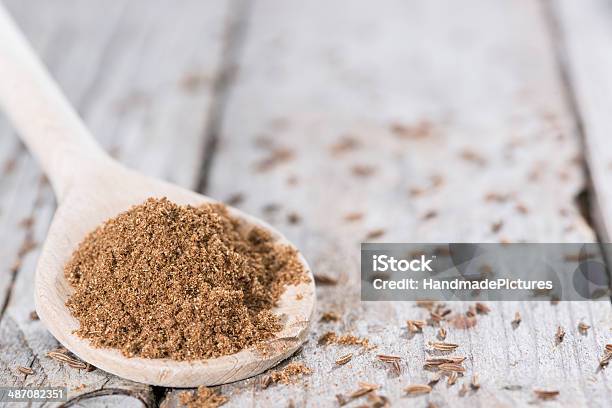 Caraway Powder On A Wooden Spoon Stock Photo - Download Image Now - Bowl, Brown, Caraway