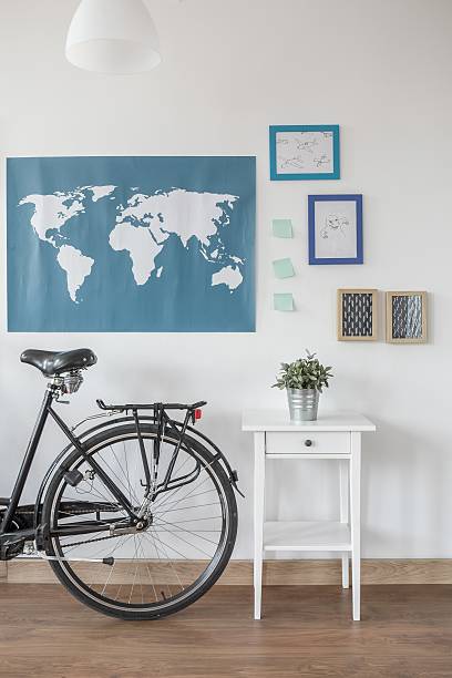 istock Bike in modern stylish room 487085330
