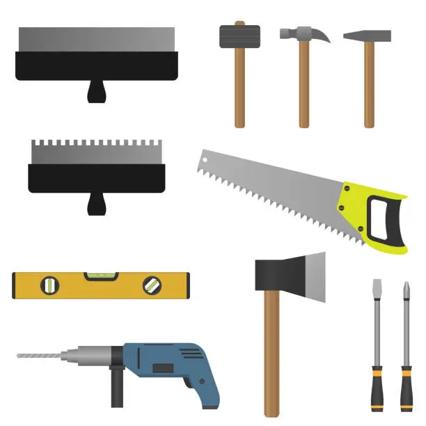 Vector illustration of Set of tools