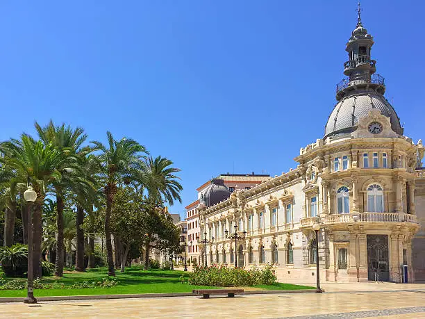 City hall of Cartagena, in the region of Murcia, Spain.