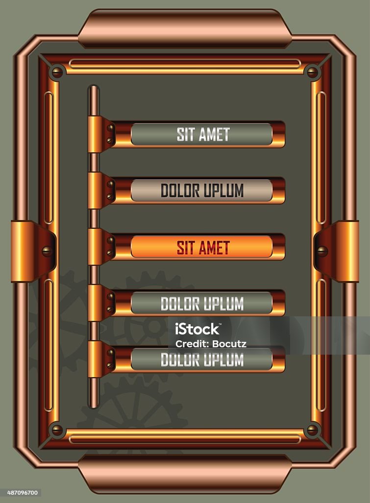 Steampunk Menu Steampunk Menu Stock Illustration - Download Image Now - Graphical User ...