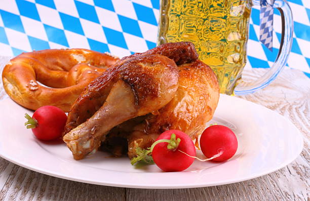 istock Beer Fest chicken and radish, pretzel, beer 487098101