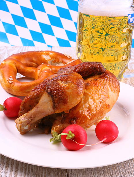 istock Beer Fest chicken and pretzel, beer, radish 487099581