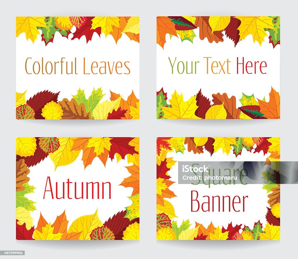 Square banners with autumn leaves More autumn images: 2015 stock vector