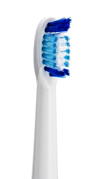 zahnbürstenkopf einer elektrischen zahnbürste - mundhygiene 뉴스 사진 이미지