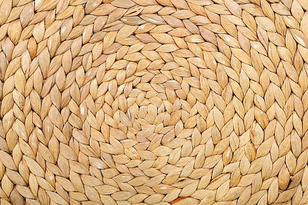 istock Circle rattan fibers background 487100129