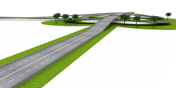istock Crossroads and Highways isolated on white 487100529