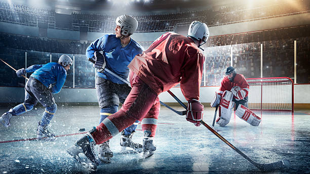 istock Ice hockey players in action 487100634