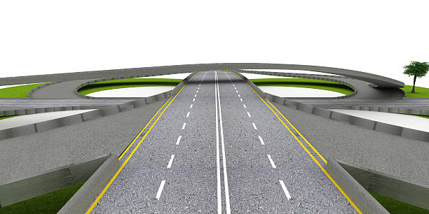 istock Crossroads and Highways isolated on white 487101505