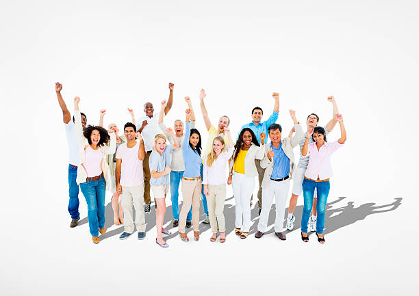 istock Group of Diverse Multi Ethnic Casual People Celebrating 487101943
