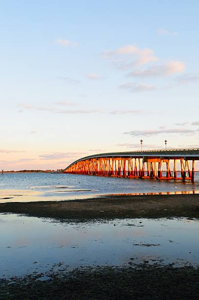 istock Vertical Verazano Bridge To Assateagur Island At Sunset 487102607