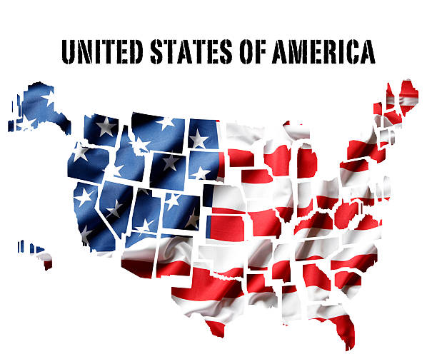 istock Map with flag United States of America 487102857