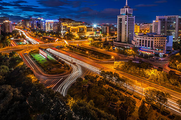 istock Night on Beijing, China cityscape 487104848