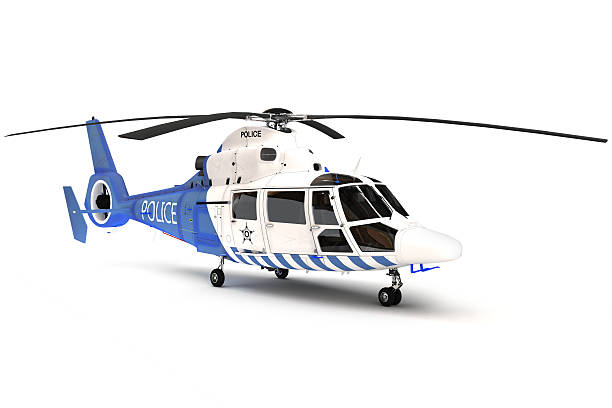 istock Police helicopter on a isolated white background 487105320